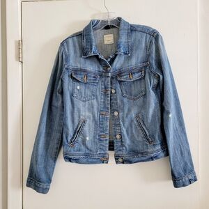 J. Crew Trucker Jean Jacket Women XS 02661 Blue Denim Stretch with Pockets